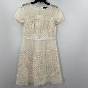 Banana Republic A Line Dress Keyhole Mesh Eyelets